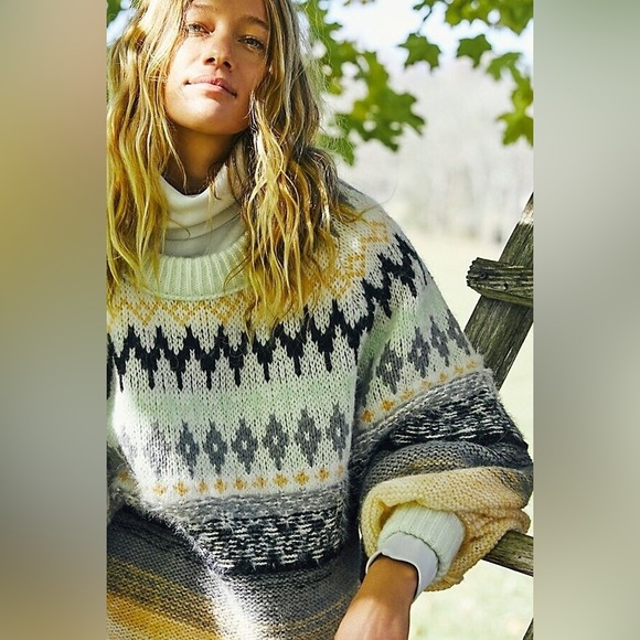 New Free People✨Frozen Forest Oversized Tunic Knit Sweater - Picture 6 of 6
